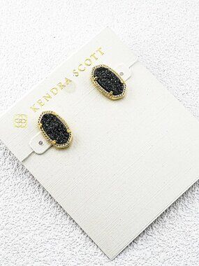 Kendra Scott Black Quartz Point Stud Earrings
